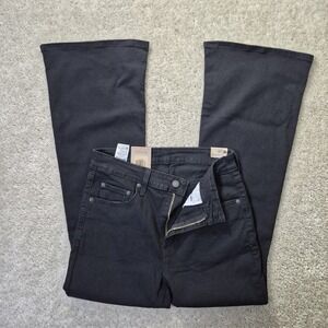 Levis Jeans 726 High Rise Flare Womens 29/30 Black Slim Stretch Disco 70s Retro